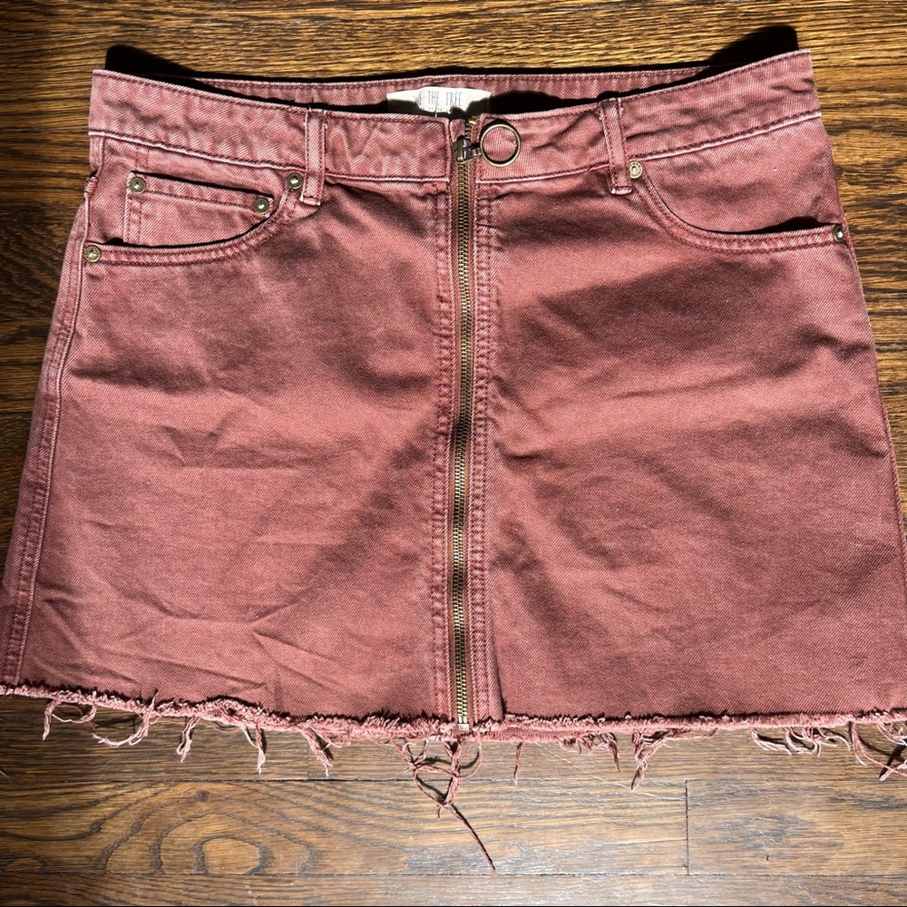 Free people mini denim skirt